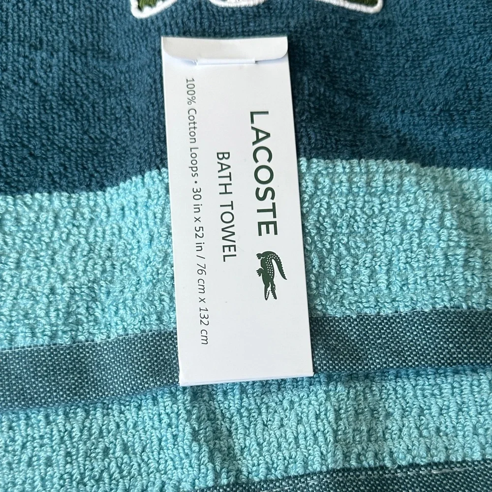 Lacoste Aqua and Teal Towel